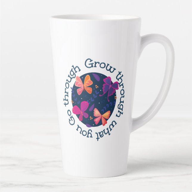 Caneca De Café Latte Aumente através do que você passa (Direita)