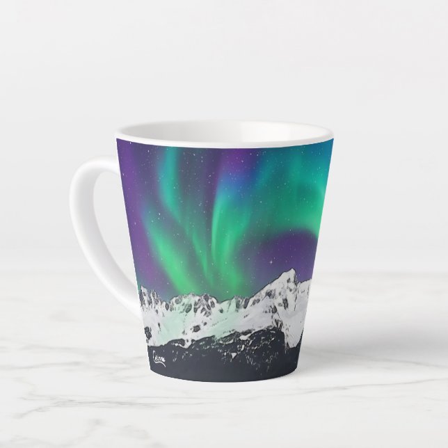 Caneca De Café Latte Aurora Borealis - Caneca Latte (Ângulo esquerdo)