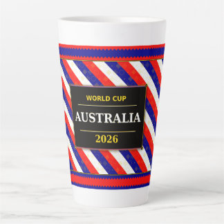 Caneca De Café Latte Australia Football Fan Flag Colors Stripe Pattern 