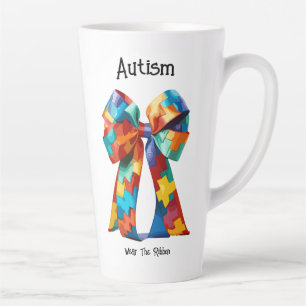 Caneca De Café Latte Autismo Sensibilização Fita Latino