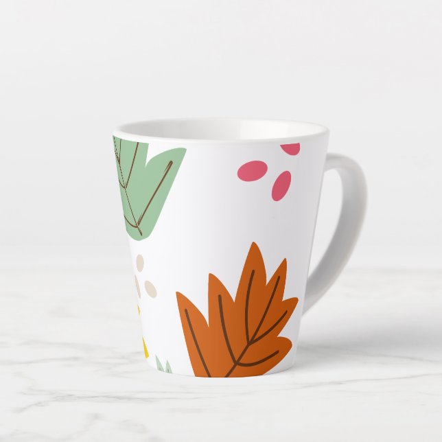 Caneca De Café Latte Autumn Leaf Fall (Ângulo direito)