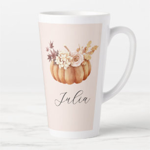 Caneca De Café Latte Autumn Pumpkin Latte   Cozy Rustic deu-lhe present