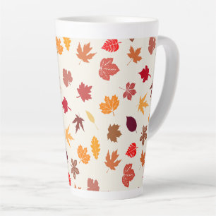 Caneca De Café Latte Autumn Vibes Cai Folhas