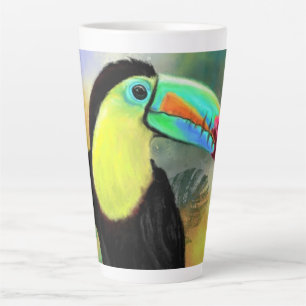 Caneca De Café Latte Ave Tropical Toco Toucan Exótica - Pintura Migrad