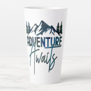 Caneca De Café Latte Aventura Aguarda, Montanha