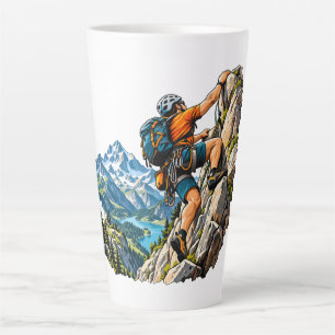 Caneca De Café Latte Aventura de escalada em rocha para escaladores de