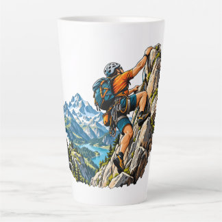 Caneca De Café Latte Aventura de escalada em rocha para escaladores de