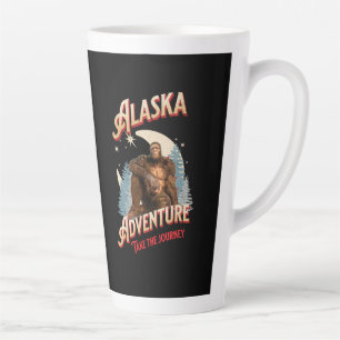 Caneca De Café Latte Aventura do Pé Grande do Alasca Arte Retro da Natu