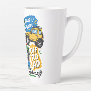 Caneca De Café Latte Aventura Off Road 4x4 Liberdade em Quatro RodasCar