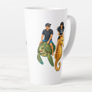 Caneca De Café Latte Aventura Selvagem do Vovô e das Netas