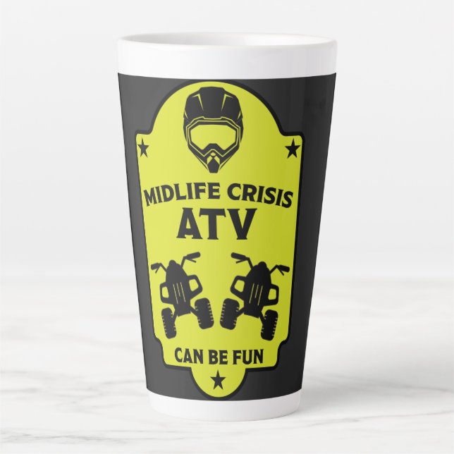 Caneca De Café Latte Aventuras de Quad Outdoor ATV (Frente)