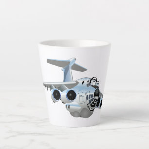 Caneca De Café Latte Avião de animação