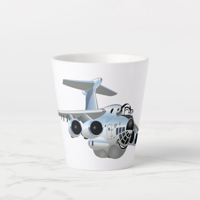 Caneca De Café Latte Avião de animação (Frente)