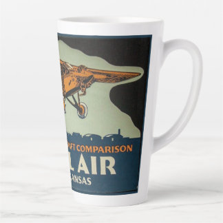 Caneca De Café Latte Avião Vintage Travel Air, Wichita a Capital Aérea