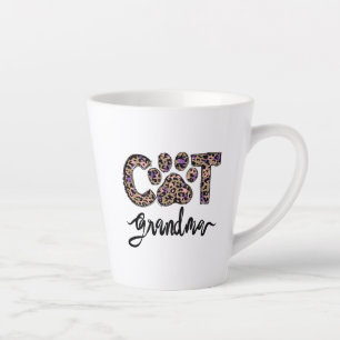 Caneca De Café Latte Avó Gato Leopardo, Sublimação da Avó Gato