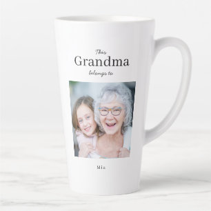 Caneca De Café Latte Avó Pertence a, Foto Personalizada 