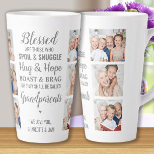 Caneca De Café Latte Avós citaram a Colagem de Fotos Personalizada