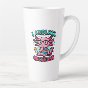Caneca De Café Latte Axolote Nerd Cute Eu Axolote Perguntas Marcas Meme