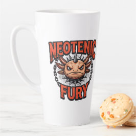 Caneca De Café Latte Axolotl Neotenia Vintage Metal Paródia Furiosa dos