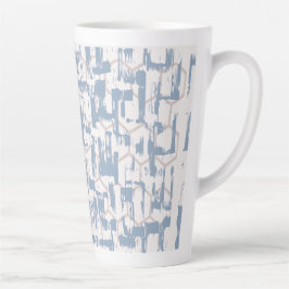 Caneca De Café Latte Azul Cinza Abstrato 