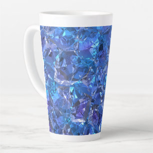 Caneca De Café Latte Azul Cristal e Roxo