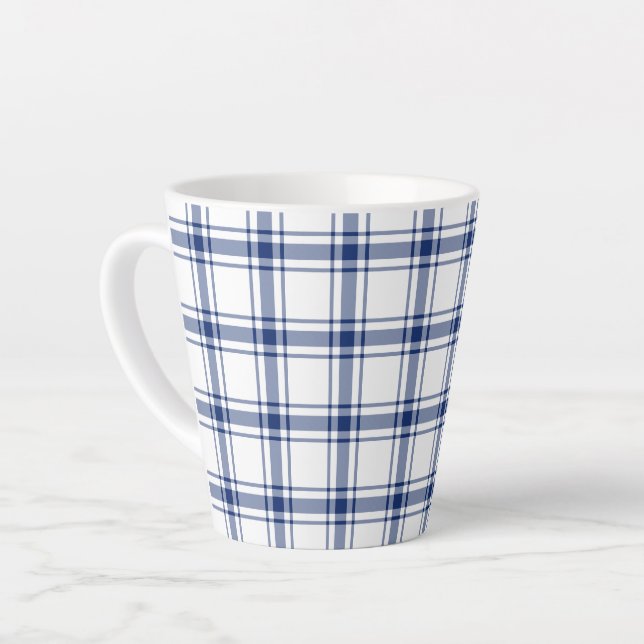 Caneca De Café Latte Azul e Branco, Passa Náutica (Ângulo esquerdo)