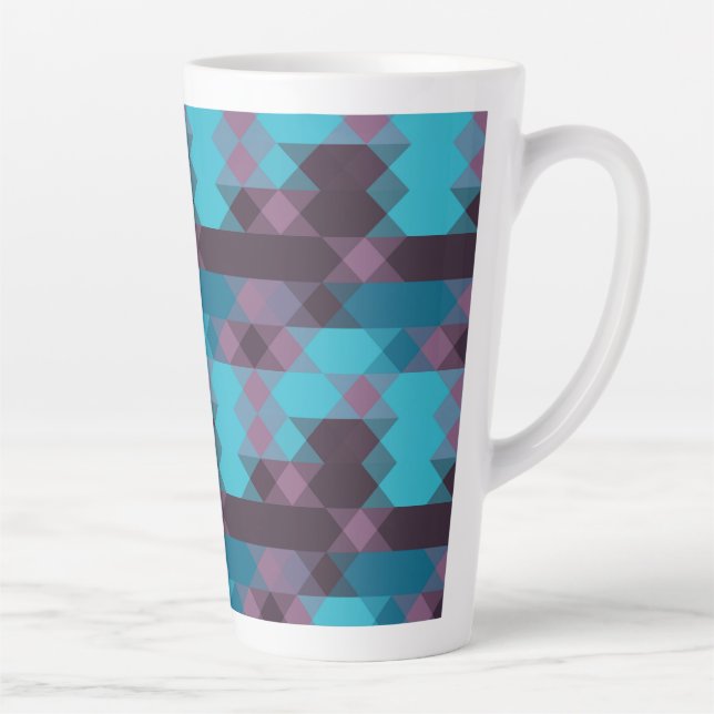 Caneca De Café Latte azul pavão, roxo, azul topázio e trovão (Direita)
