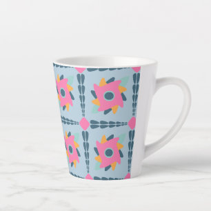 Caneca De Café Latte Azulejo decorativo colorido