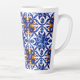 Caneca De Café Latte Azulejo mexicano Talavera Terracotta nº 8