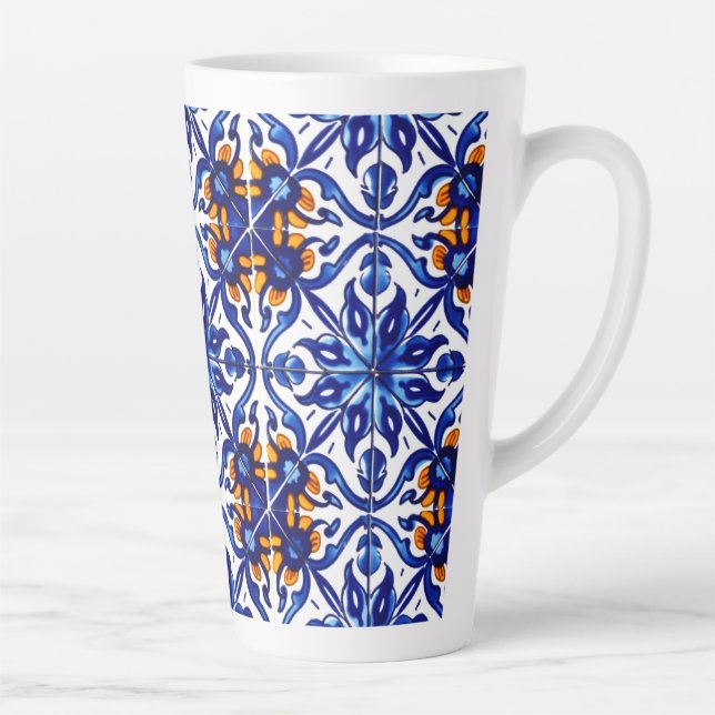 Caneca De Café Latte Azulejo mexicano Talavera Terracotta nº 8 (Direita)