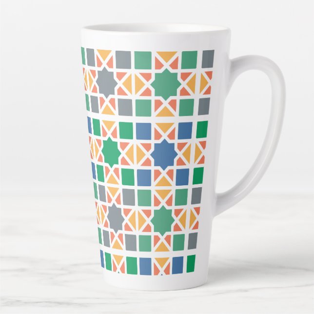 Caneca De Café Latte Azulejos Andaluzes 4 (Direita)
