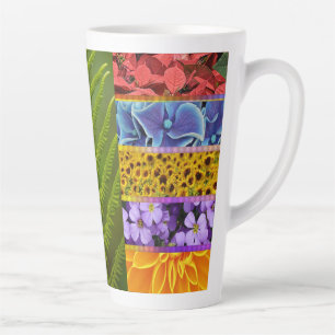Caneca De Café Latte azulejos da flora