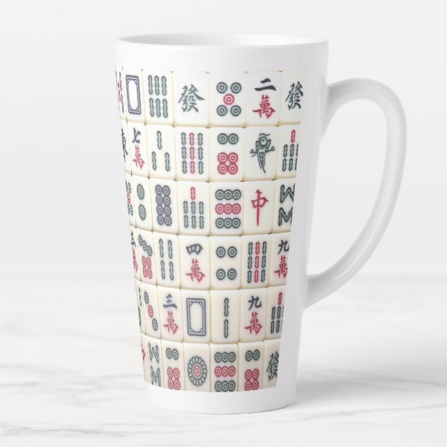 Caneca De Café Latte Azulejos Mahjong (Direita)