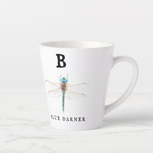 Caneca De Café Latte "B" Azul Escuro 