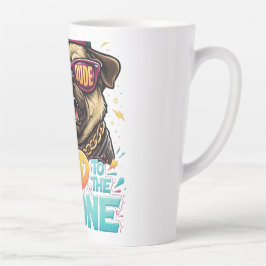 Caneca De Café Latte Bad to the Bone Pug — Rude Dude Streetwear Design