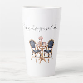 Caneca De Café Latte Baguetes de Mesa Pink Blue Paris