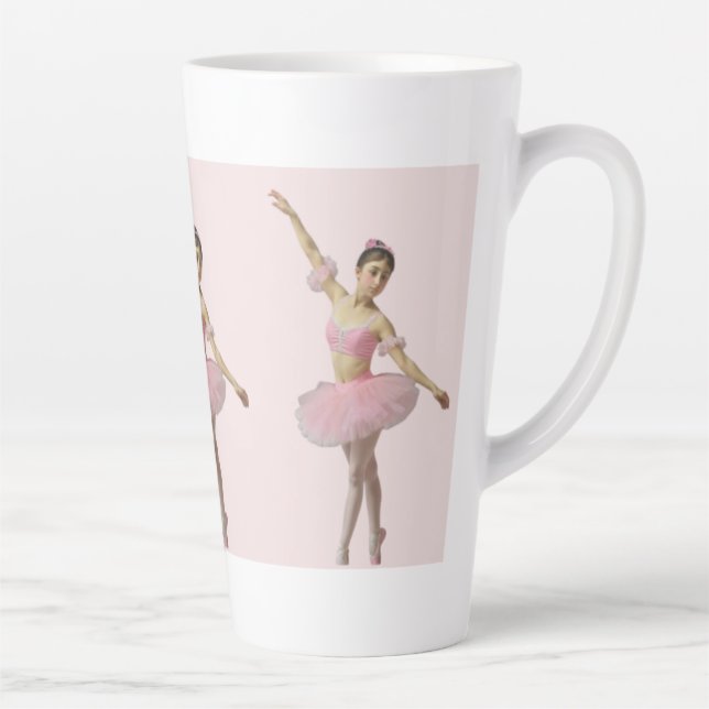 Caneca De Café Latte Bailarina con tutú rosa (Direita)