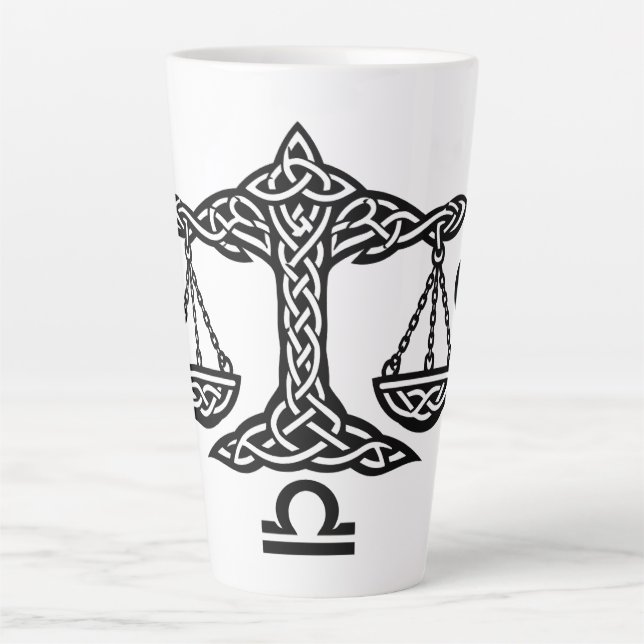 Caneca De Café Latte    Balança Libra Celta por BurnsInHell (Frente)