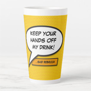 Caneca De Café Latte Balão de Fala de Arte Pop Personalizada de Quadrin