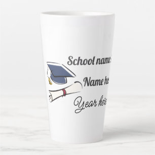 Caneca De Café Latte Balão de Formatura Personalizado