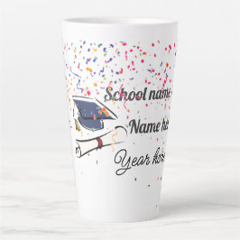 Caneca De Café Latte Balão de Formatura Personalizado
