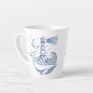 Caneca De Café Latte Baleia-Farol