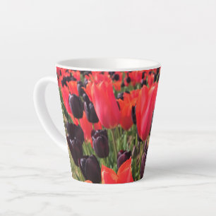 Caneca De Café Latte Ballerina e Rainha das Tulipas Noturnas