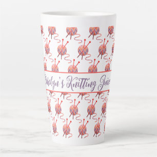 Caneca De Café Latte Balls of Yarn Personalised Knitting Say