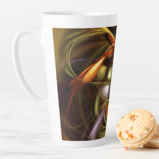 Caneca De Café Latte Balões e Fitas Abstrato