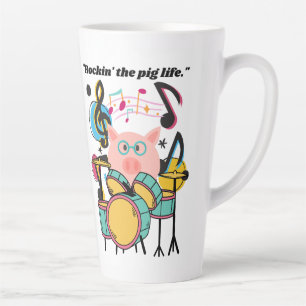 Caneca De Café Latte Baloiçando a vida de porco