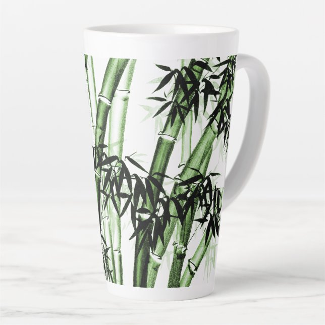 Caneca De Café Latte Bambu - Arte Chinesa - Um - Verde (Ângulo direito)