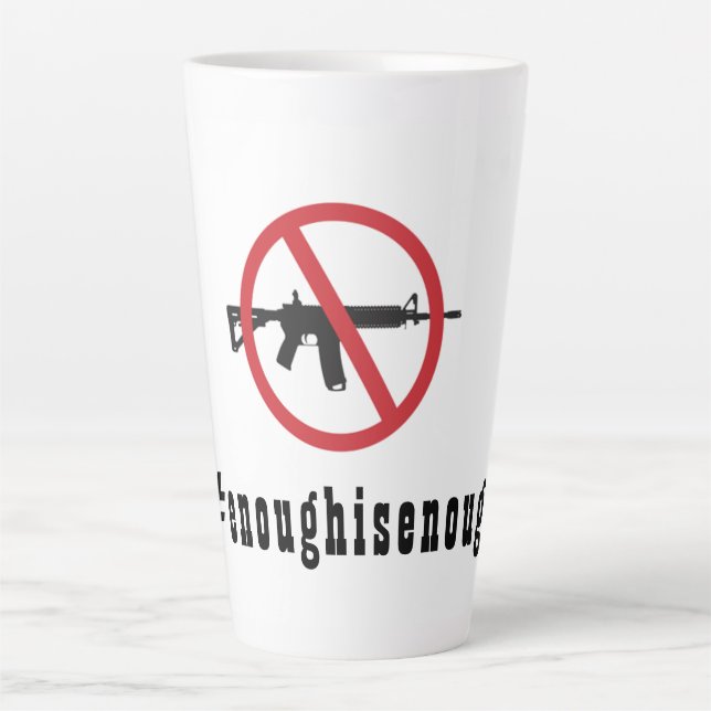Caneca De Café Latte Ban AR-15 é suficiente (Frente)