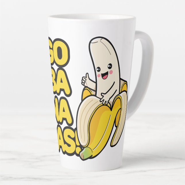 Caneca De Café Latte Bananas-cutas (Ângulo direito)