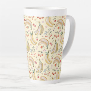 Caneca De Café Latte Bananas por Cerejas